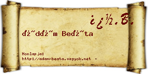 Ádám Beáta névjegykártya